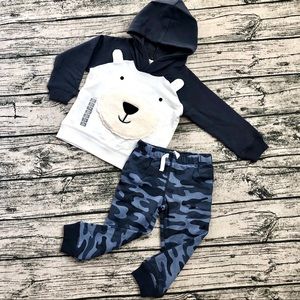CARTER’S⚡️Cute Toddler Boys Camo Cozy Track Set_2T
